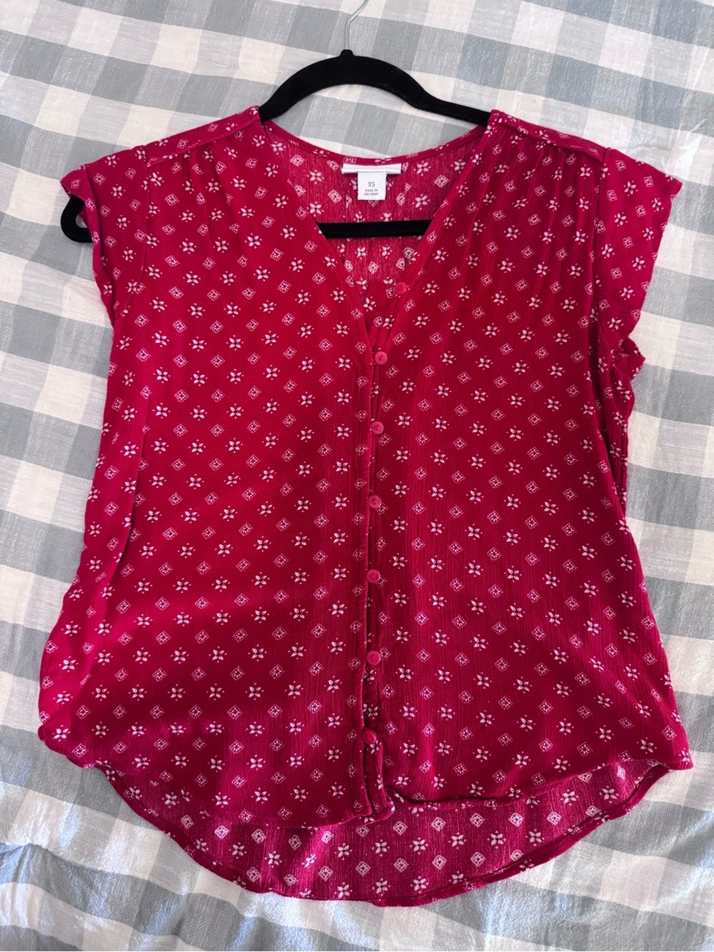 Red bandana print top